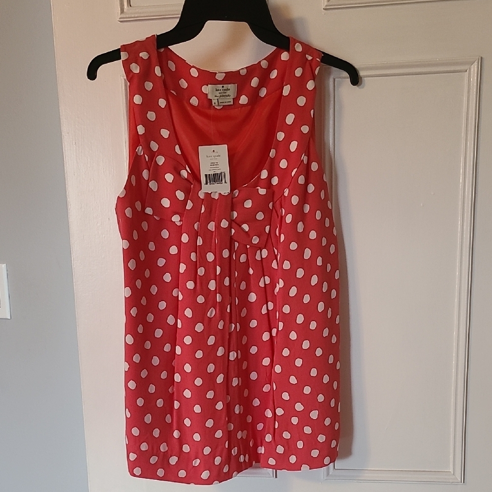 Perfect Xmas Gift Kate Spade Pink Pleated Sleeveless Tank w/ Tag